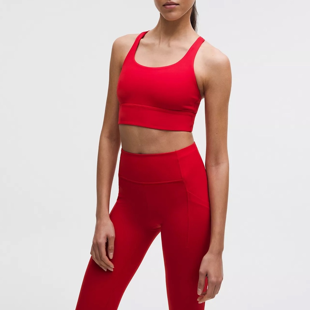 !!!! SOLD !!!!! Bra Women's 8 Red Energy Longline Padded Crossback Activewear